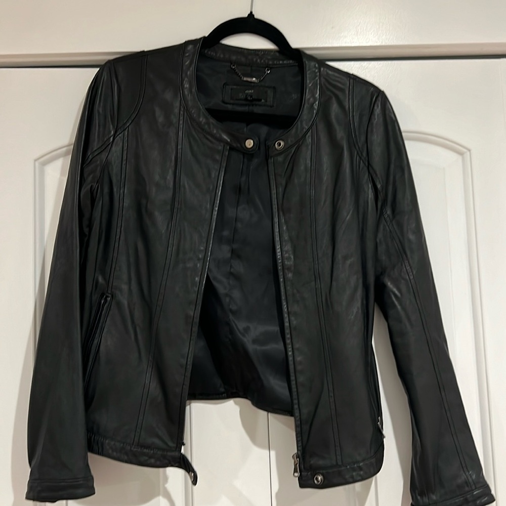 Asobio black leather jacket.  Large‎